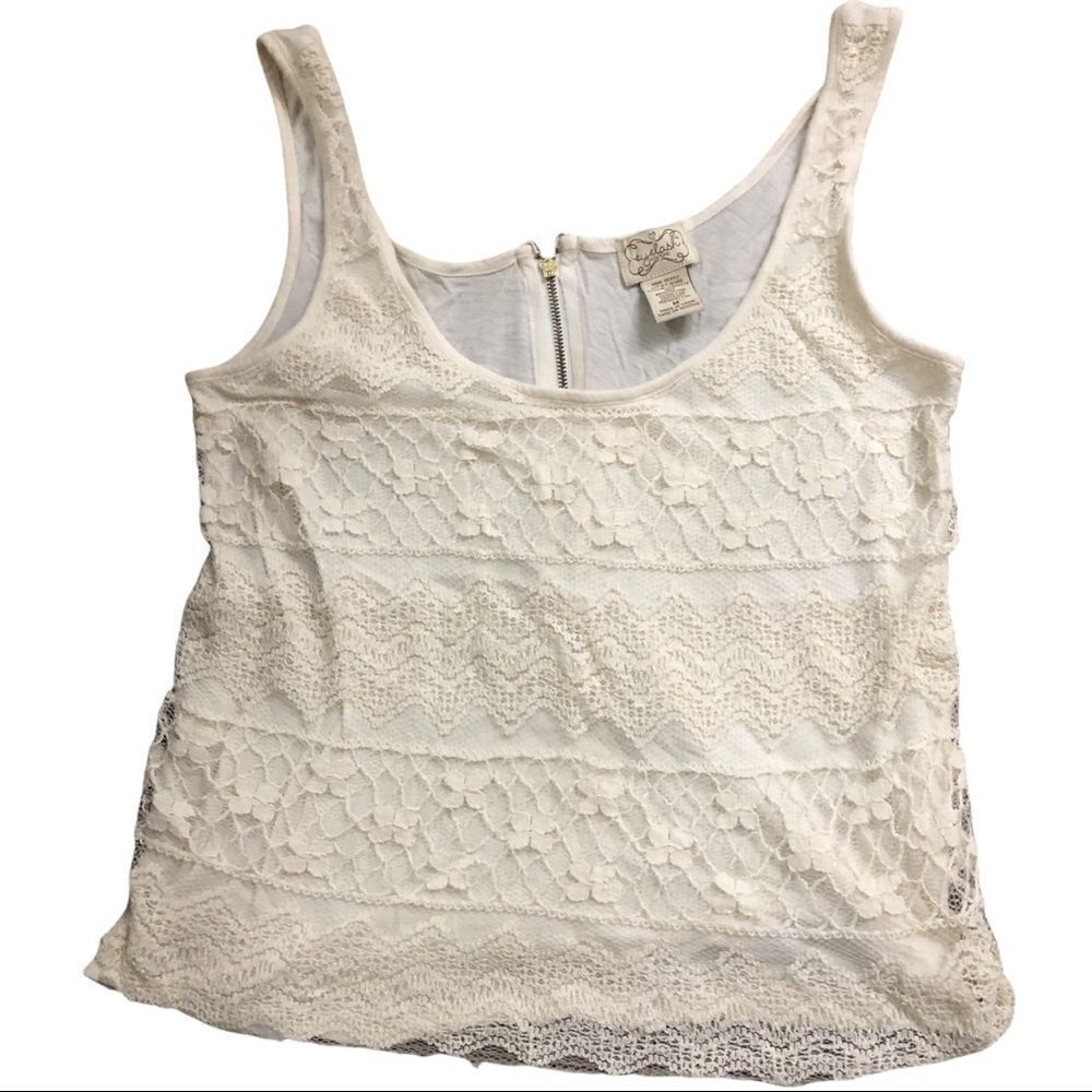 Eyelash couture women’s size medium lace tank zipper back 0175